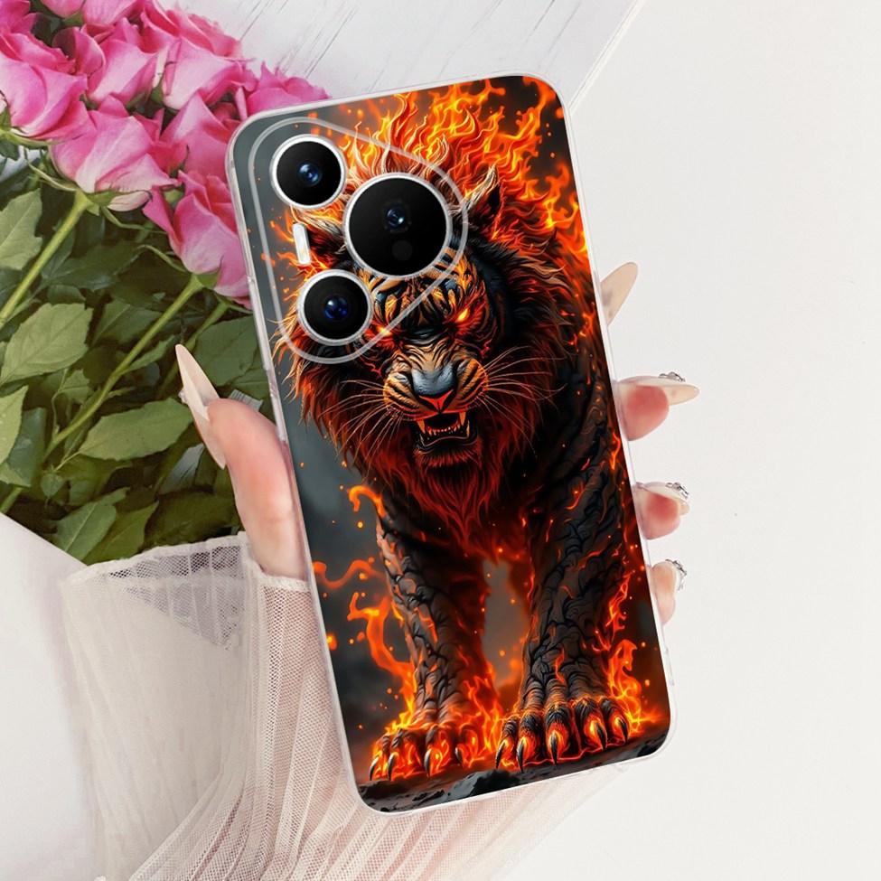 For Huawei Pura 70 Clear Case Aesthetic Luxury Cute Fashion Flowers Funny Painted Casing For Huawei ADY-LX9 ADY-AL00