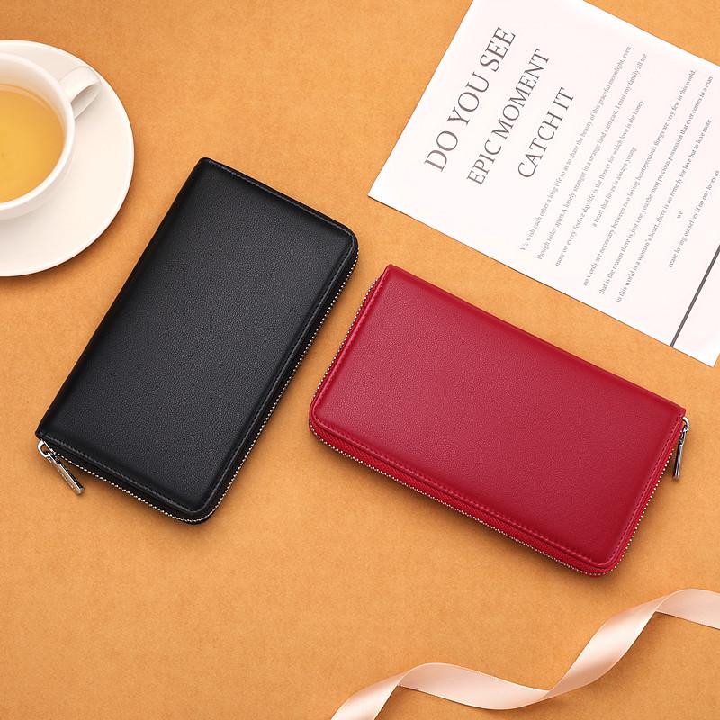 Women's & Men's Large Capacity Anti-Demagnetization Zipper Wallet with Multi-Card Slots & ID Holder