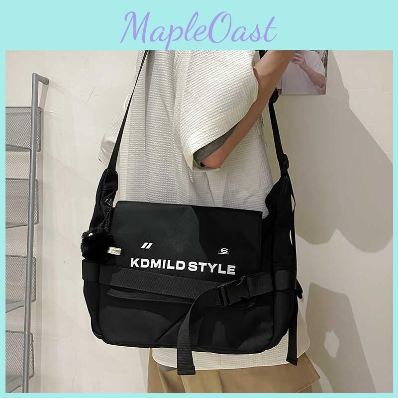 Stylish Canvas Messenger Bag Unisex Trendy Crossbody For Daily Use With Soft Polyester Material And Cozy Medium Size