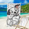 Dalmatian Paws Collar Beach Towel - Soft, Absorbent Microfiber, Lightweight, Ideal for The Beach, Parties, Travel, Camping fan gifts