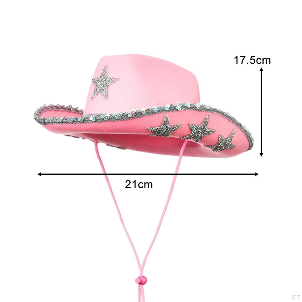 Cappello da cowboy Cowgirl Costume portatile Accessori Paillettes avvolto Fitness Festa Jazz per