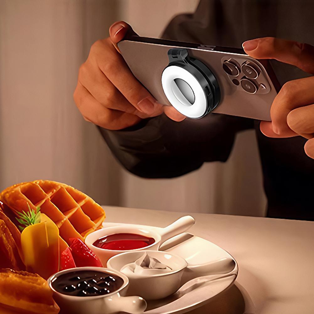 Magnetic Phone Selfie Light W/ Magnetic Ring Phone Live Streaming Beauty Light Mini Makeup Mirror Light for Photography