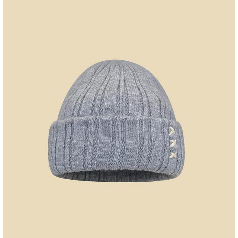 Women's Autumn and Winter Versatile Japanese Letters In Winter Baotou Ear Protection and Warm Cold Hat Men's Face Showing Small Knitted Hat