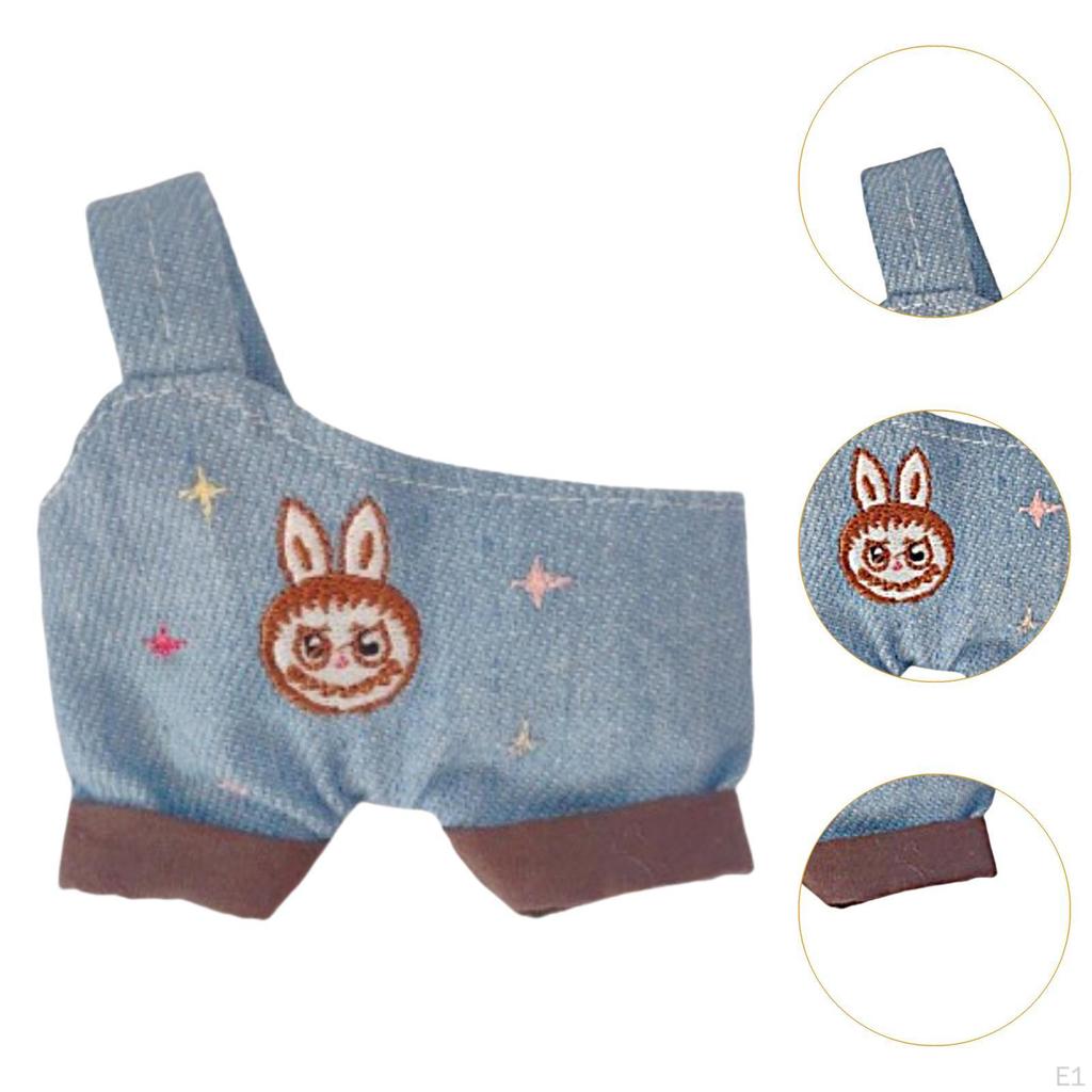 Plush Doll Clothes for 15cm 17cm Dress Up Soft Clothing Overalls