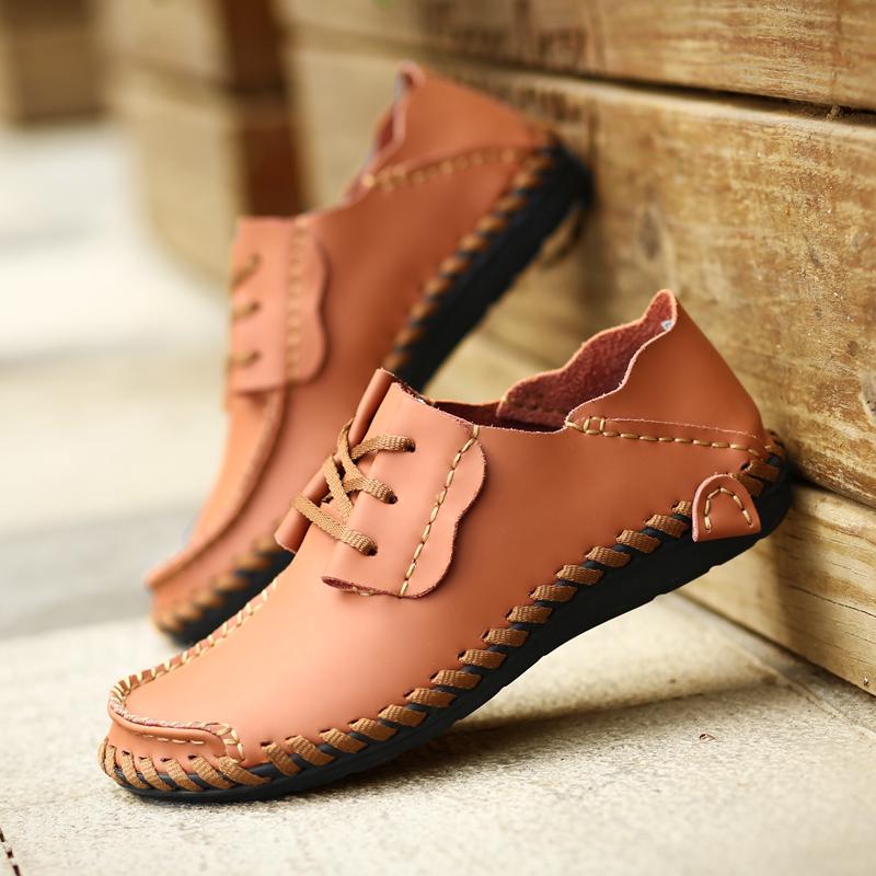 Men’s Moccasins Loafer Driving Comfort Flats Casual Lacing Plus Size Leather Shoes for Men Over Sized