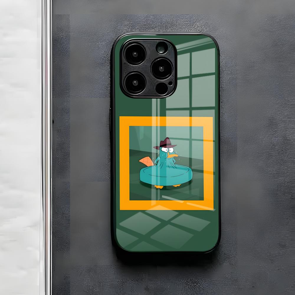 

P-Perry The P-Platypus Phone Case For IPhone 17 Air 16 E Pro Max 15 14 13 Mini 12 Pro 11 Max Plus Black Glass Cover iPhone 14ProMax