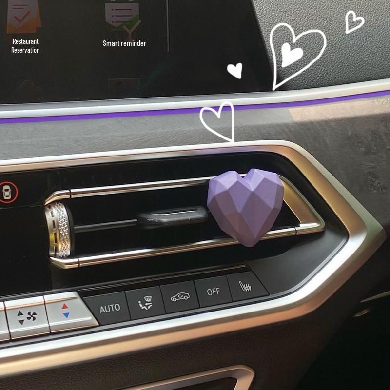 Cute Purple Bow Bear Vent Diffuser - Car Air Freshener Stone Purple Heart (No Perfume)