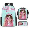 Luxury Novelty Peculiar Funny Cool Donut 3D Print 3pcs/Set Pupil School Bags Laptop Daypack Backpack Lunch Bag Pencil Case