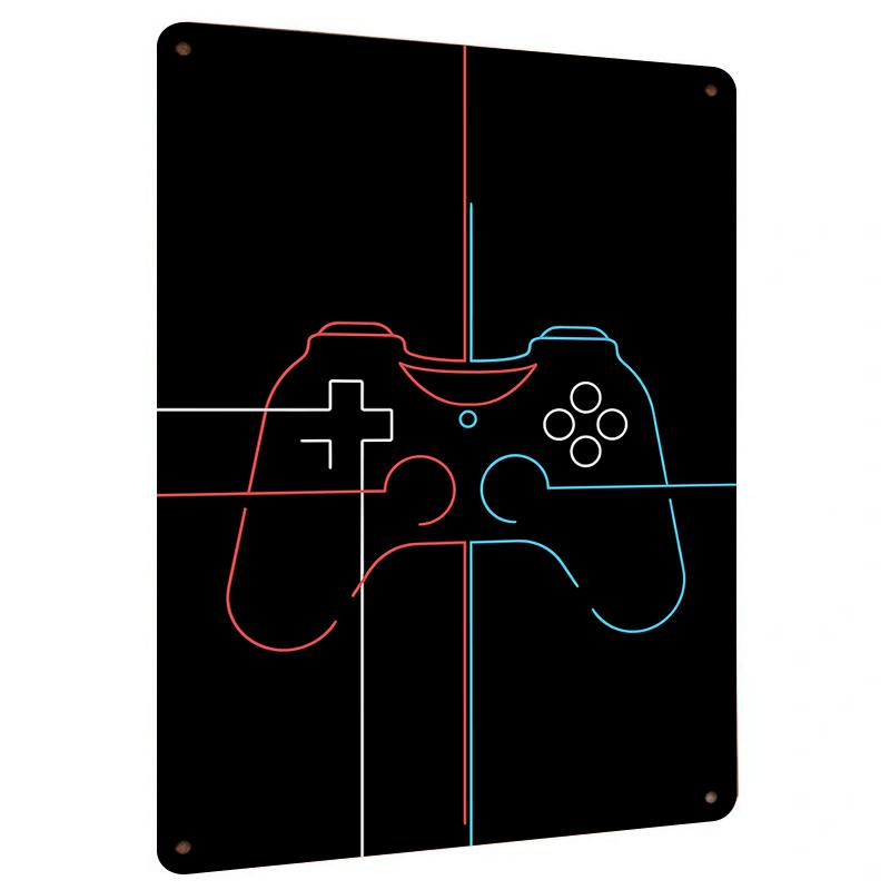 

Game Controller Metal Wall Art Decorative Iron Painting for Living Room Game Room Home Decoration 20x30cm（7.8x11.8inch）