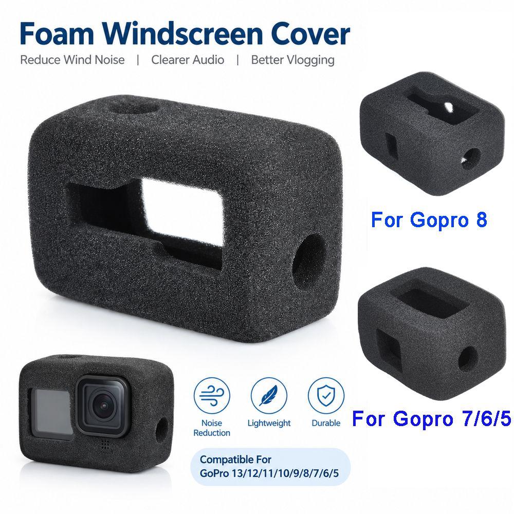 1pcs Black Windshield Cover Slip On Recording Wind Cap for GoPro 13/12/11/10/9/8/7/6/5 Vlogging