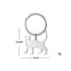 Minimalist Black Cat Stainless Steel Keychain Simple Fashion Design Stylish Couple Keyring Practical Daily Bag Pendant