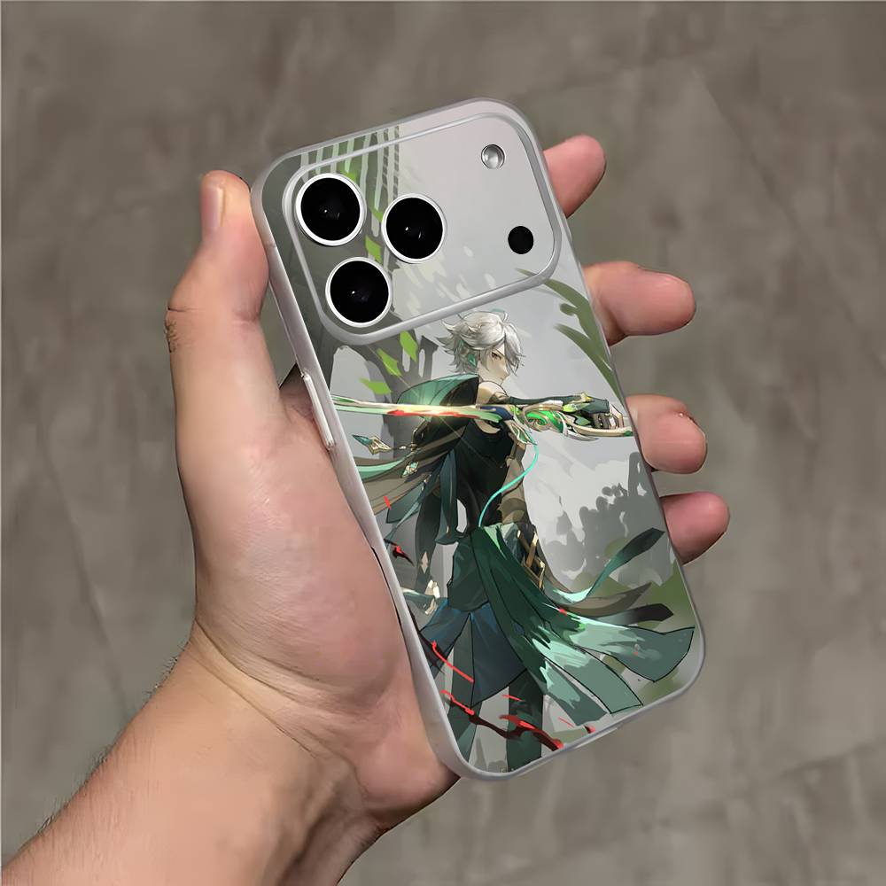 Alhaitham Genshin Impact Transparent White Phone Case For iPhone 17,16,15,14,13,12,11,Pro,Max,Plus Magnetic Wireless Charging