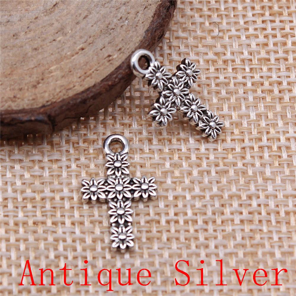 Heart Cross Shaped Charms Pendant For Bracelet Necklace Jewelry Making Craft Findings