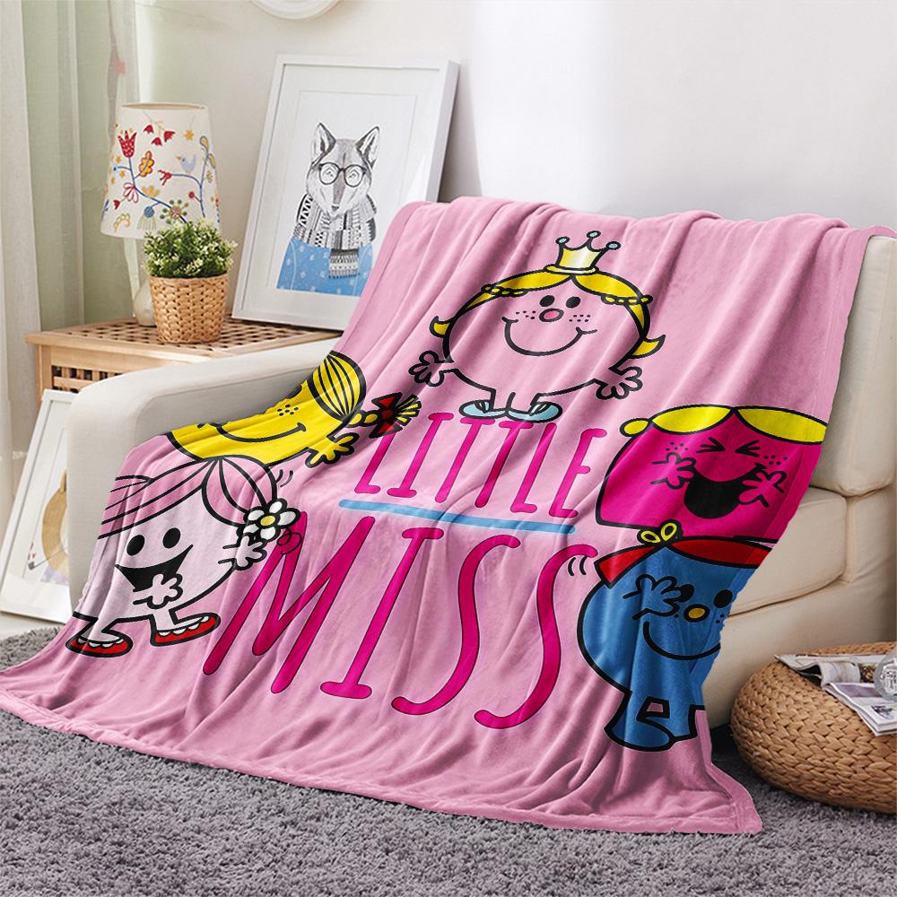 Mr. Men and Little Miss2 Flannel Blanket, High quality Comfortable for All Seasons, Home Decor, Warmth and Comfort