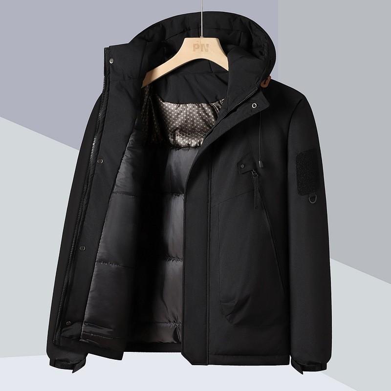 Winter Hooded Padded Coat Teen Boys Warm Fleece Lined Loose Fit Casual Jacket
