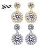 Earrings 1 Pair Stud White Cubic Zirconia Stones Ear Studs