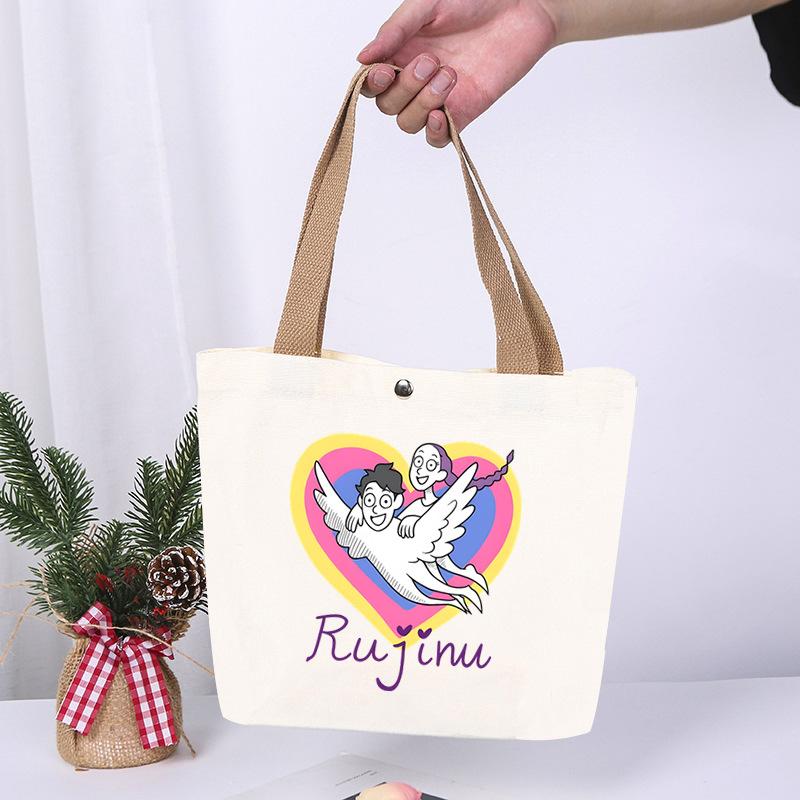 K-Pop Anime Cartoon Printed Student Large Capacity Portable Shoulder Bag Fashion Casual Canvas Bag