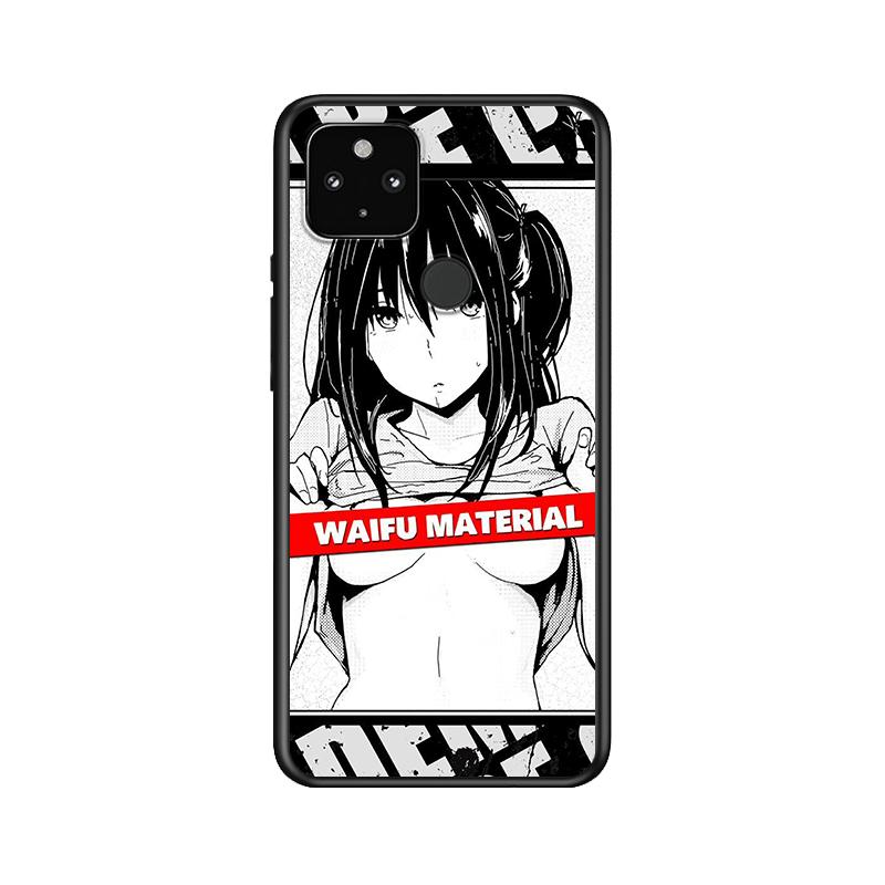 Anime Girl For Google Pixel 6 Pro 5 5A 4 4A XL 5G Black Phone Case Shell Soft Fundas Coque Capa Shockproof Cover