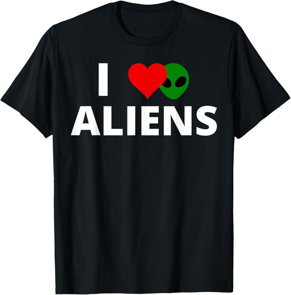 I Love Aliens With A Red Heart And An Alien Behind It T-Shirt Unisex T-Shirt XXL