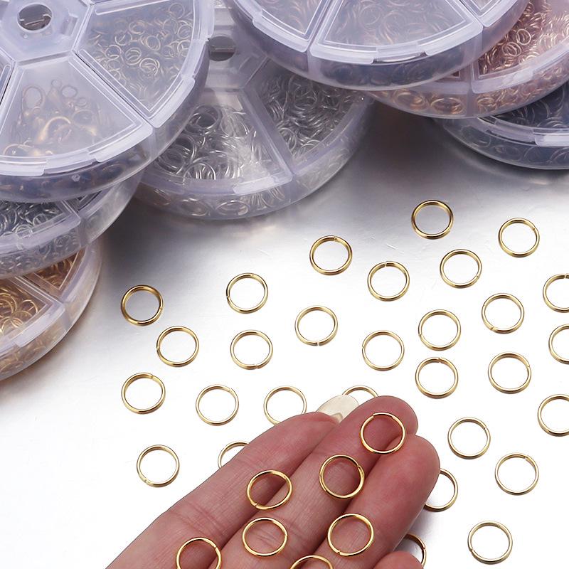 1040pcs Boxed Iron Jump Rings for DIY Handmade Jewelry - Single Loop / Closed Rings