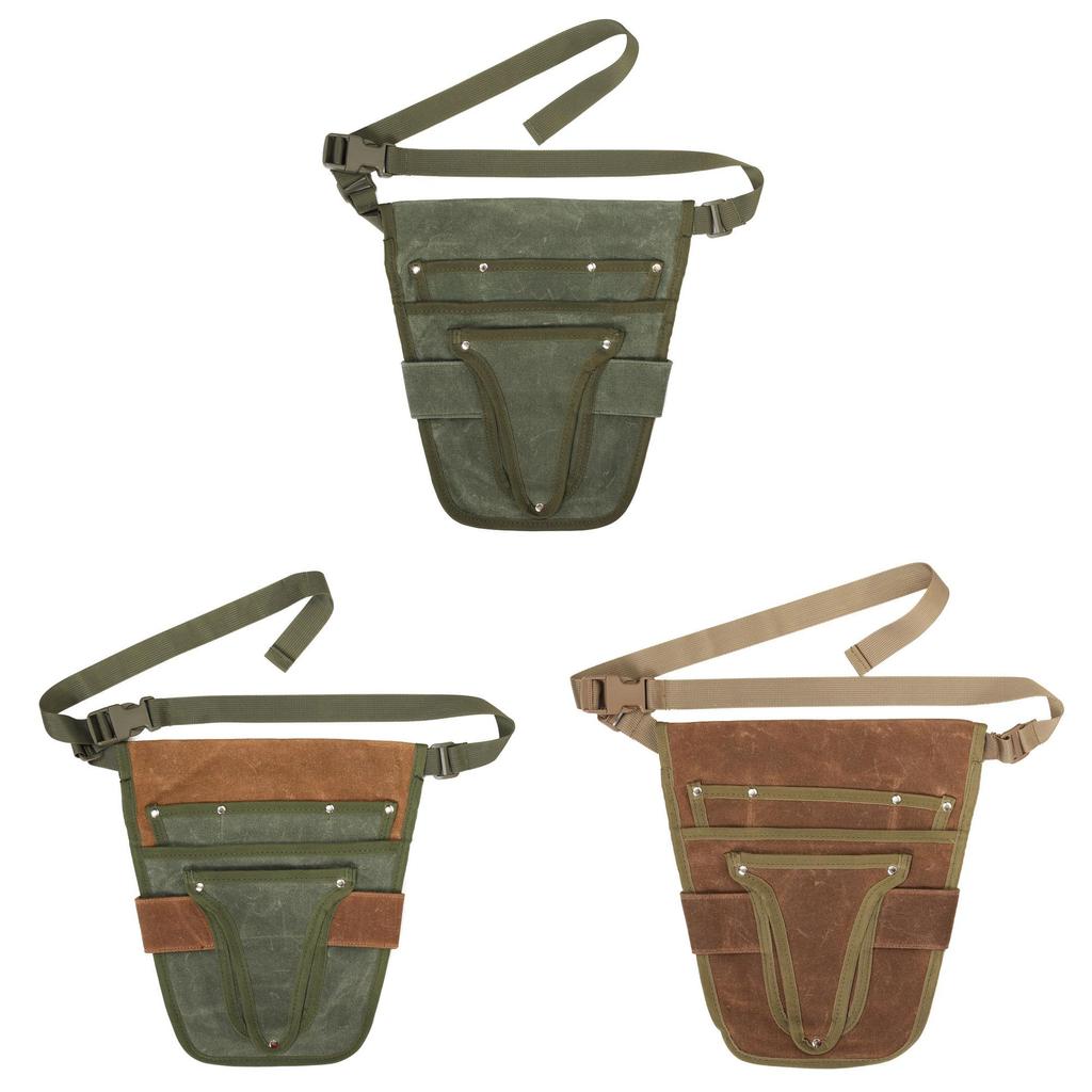 Cintura Portautensili Resistente Con Tasca in Tela Durevole Per Giardinaggio e Riparazioni Domestiche