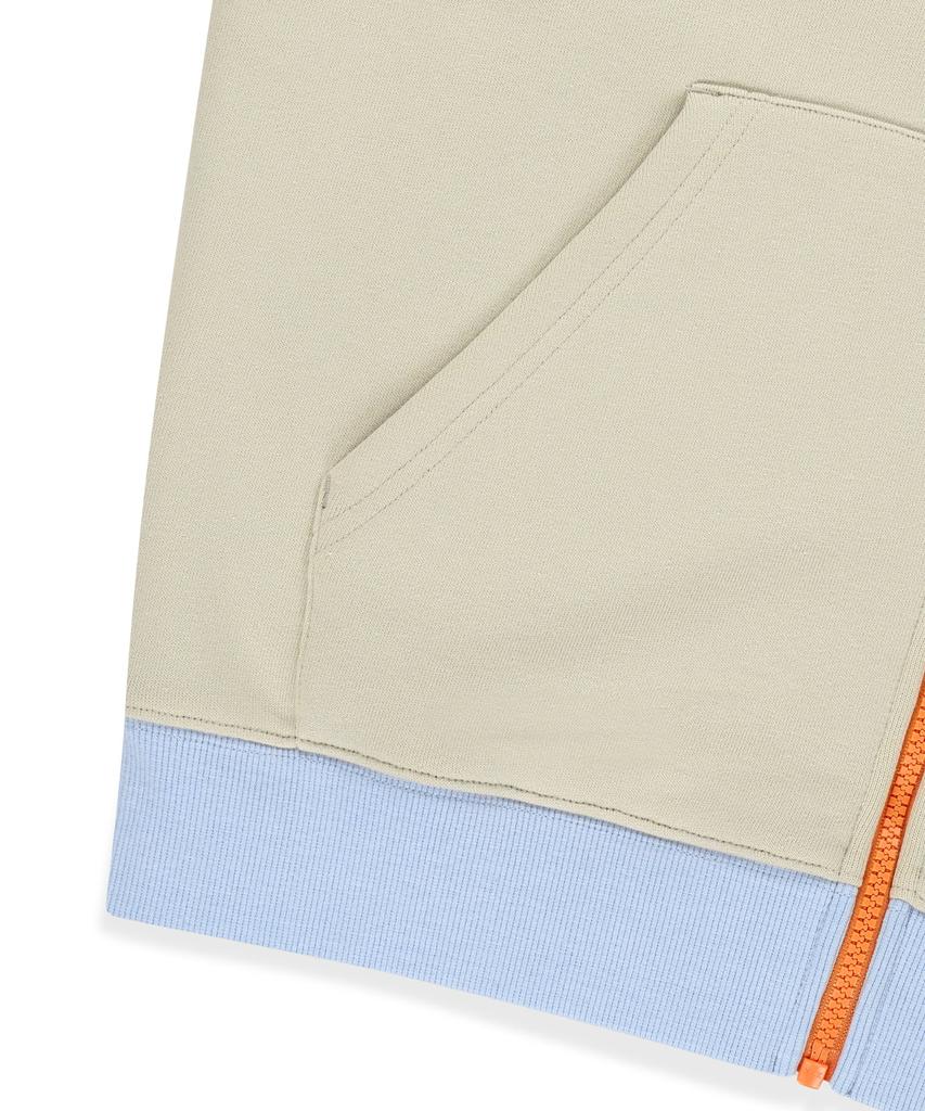 Sunlovetour Block Zip Up Hoodie Ivory