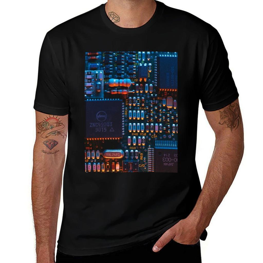 Microchip Circuit Tshirt Casual Loose Daily Wear Tshirt