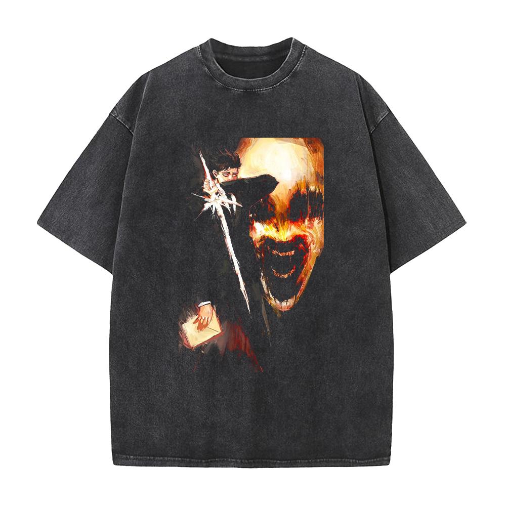 

Anime Jujutsu Kaisen T Shirt Hiromi Higuruma Gothic Y2k Washed T-shirt Men Clothing Summer Short Sleeve 100% Cotton Tees Tops S чёрный