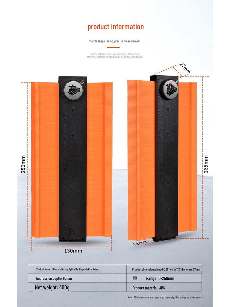 Contour Shape Measuring Wheel with Lock: Precision Woodworking Profile and Arc Gauge
