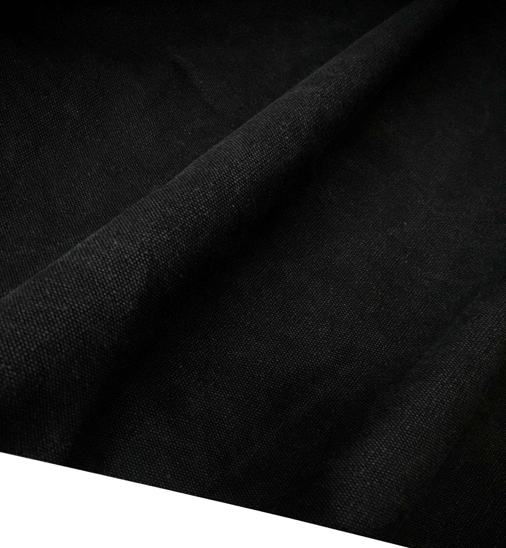 

Washed Water Solid Canvas Handmade Canvas, Washable, Colorfast, Thick, Fabric, Cotton, Crafts, (Black, 2m)