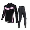 Womens Cycling Jersey Set Long Sleeve Breathable Bike Riding Outfit Sportswear