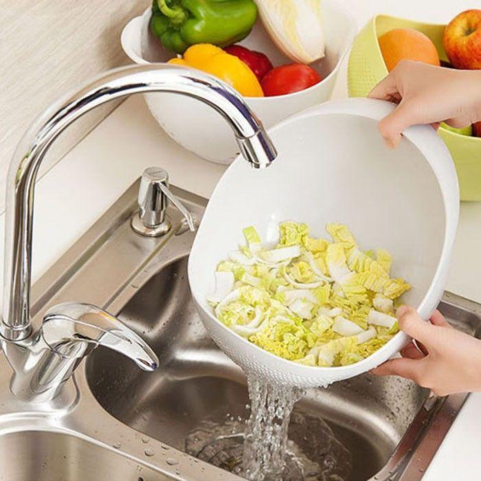 Fine Perforated Vegetable Basket Kitchen Rice Washing Basin Household Food Grade Plastic Drain Basket
