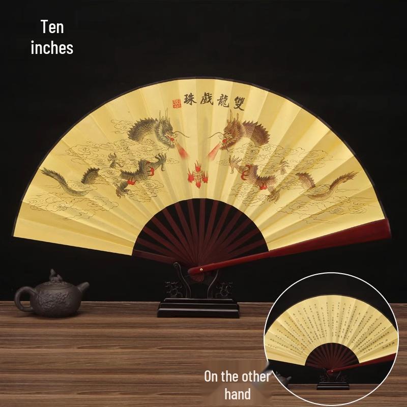 Özelleştirilebilir Çin Tarzı Çocuk Bambu ve İpek Katlanır Yelpaze - Boş Seçenekli Antik Hanfu Tasarımı