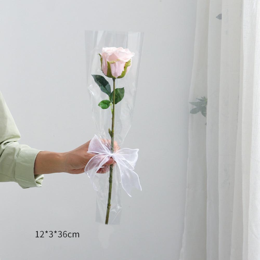 50Pcs Transparent Flower Wrapping Bag Waterproof Floral Wrappers  Wedding Party Decoration