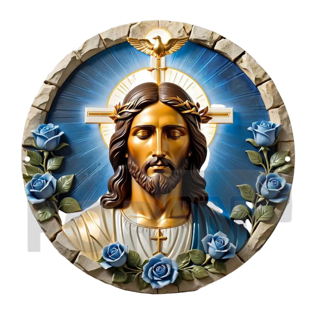 

Круглый деревянный знак с венком на тему Рождества 2D, для дома, комнаты, кафе, офиса в фермерском доме, подарок любителям Иисуса, простой и стильный туалет Wood