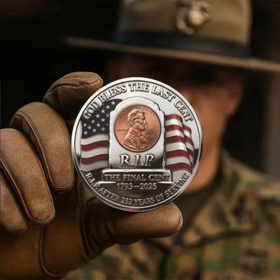 1/2/3/4/5Pcs The Last Cent Collectible Coin American Flag Eagle Final Cent Souvenir Coin Memorial Token History Buffs Collectors Enthusiasts
