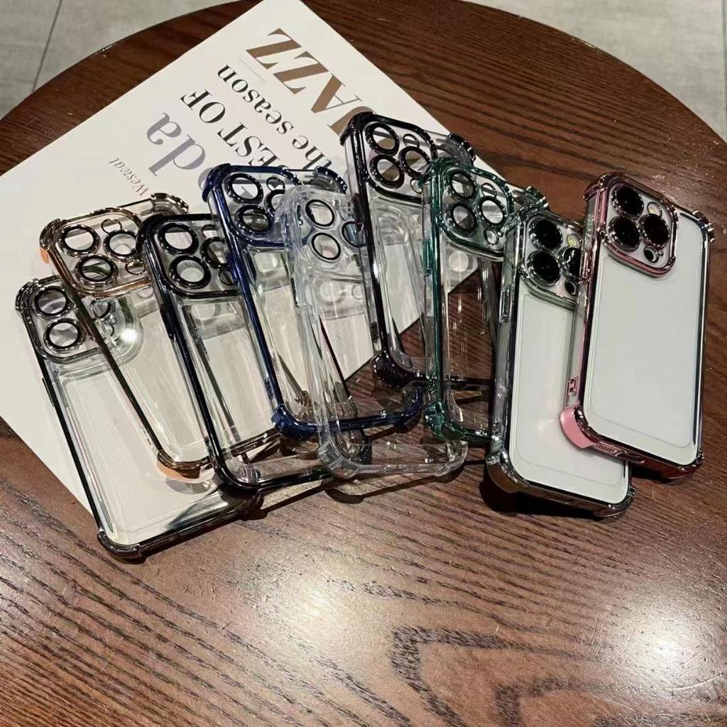 Compatible with iPhone 16/15 Pro Max: Four-Corner Airbag Anti-Drop Case & Transparent Lens Film Protective Cover X.