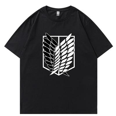 Japanese Anime Unisex T Shirt Attack On Titan Oversize Cotton T-shirt Kawaii Cartoon Titans Attack Graphic Tees Unisex Hot Tops Tee