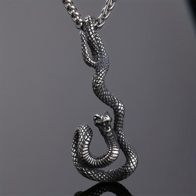 Κλασικό και μοντέρνο ευρωπαϊκό και αμερικανικό χιπ χοπ κυρίαρχο κολιέ με κοσμήματα σε σχήμα φιδιού, εξατομικευμένο κολιέ με κρεμαστό κόσμημα για ρετρό άνδρες