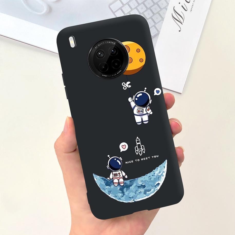 For Huawei Y9a 2020 Silicone Case FRL-22 FRL-23 Cute Astronaut Love Heart Slim Soft TPU Phone Case on Huawei Nova Y9a Y 9A Cover