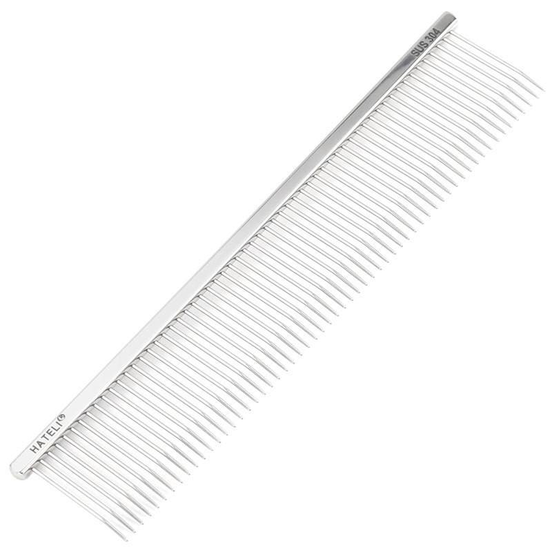 Stainless Steel Pet Grooming Comb Long Hair Cats Dogs 22cm Straight Detangling With Dense Pins