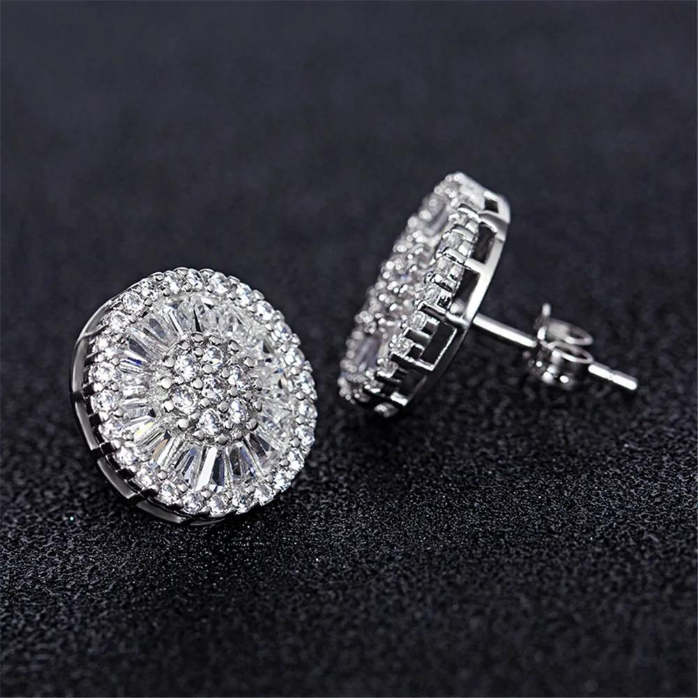 Huitan Unique Bright Fireworks Designed CZ Stud Earrings Trendy Simple Stylish Ear Accessories Minimalist Daily Wearable