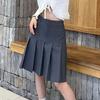 Women's High Waisted Pleated A-Line Midi Skirt