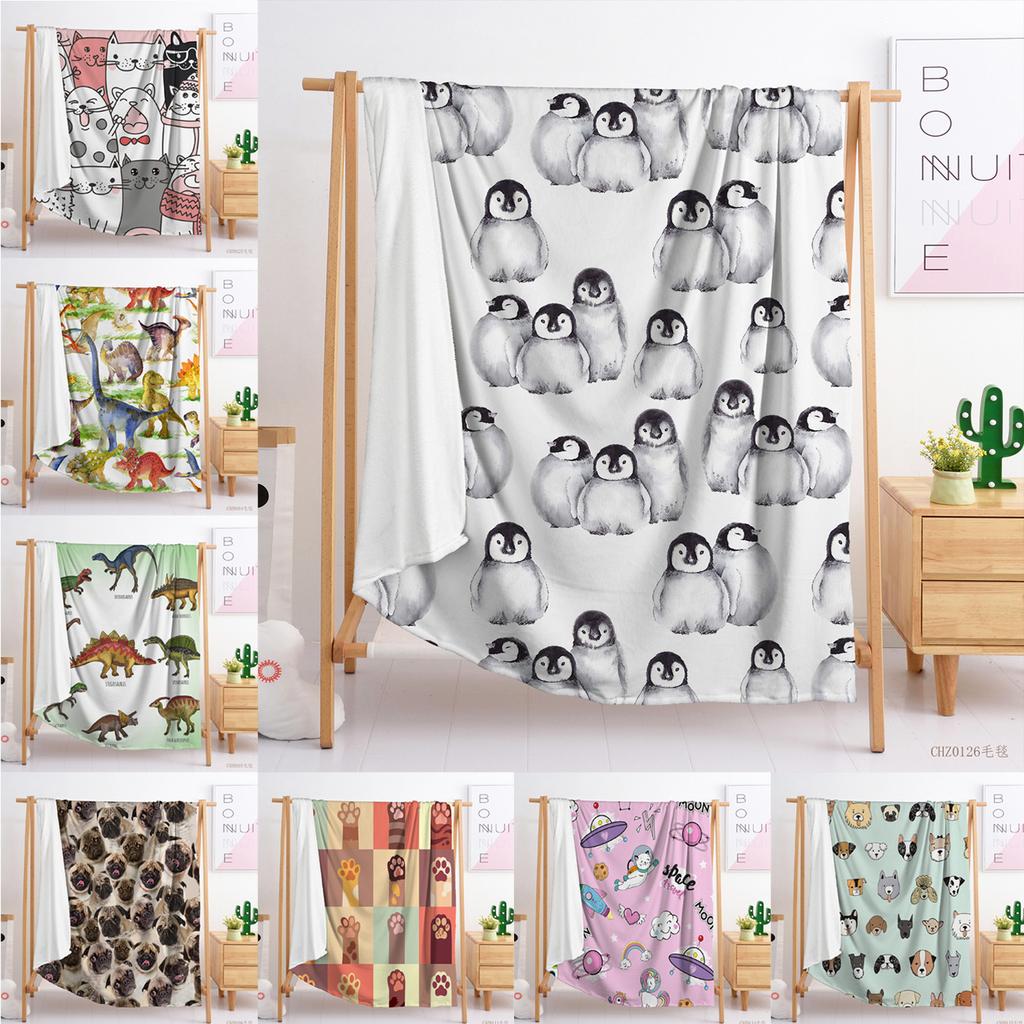 Blanket Small Fresh Blanket Flannel Blanket Cat Dinosaur Blanket Blanket