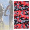 Summer Outdoor Ice Silk Scarf Sun Protection Face Towel Mask for Fishing Riding(red Camouflage)