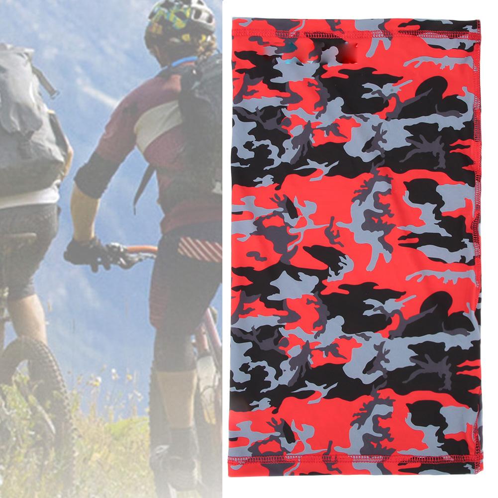 Summer Outdoor Ice Silk Scarf Sun Protection Face Towel Mask for Fishing Riding(red Camouflage)