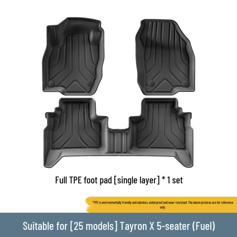 Compatible Floor Mats Set for 2025 Volkswagen Tharu: TPE Eco-Friendly Car, Trunk, and Seat Back Mats.