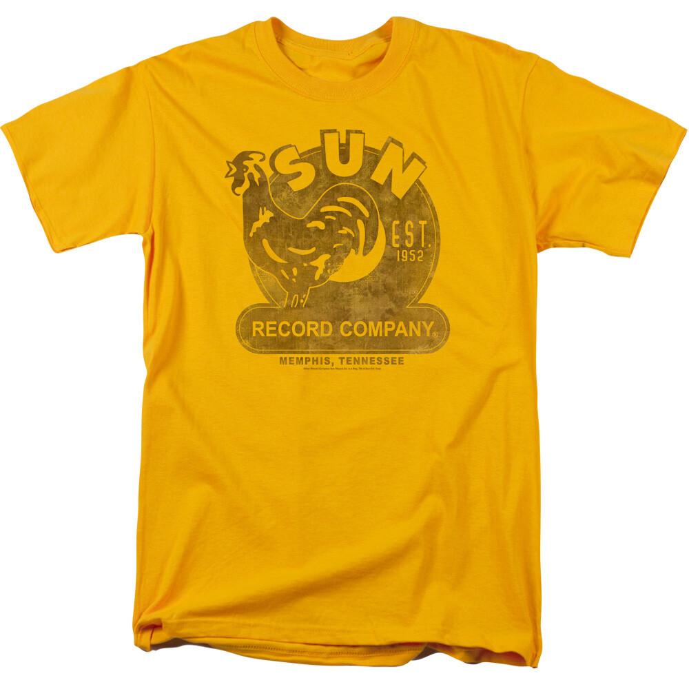 Sun Records Sun Record T Shirt Mens Licensed Rock Record Label Tee Gold XXXL