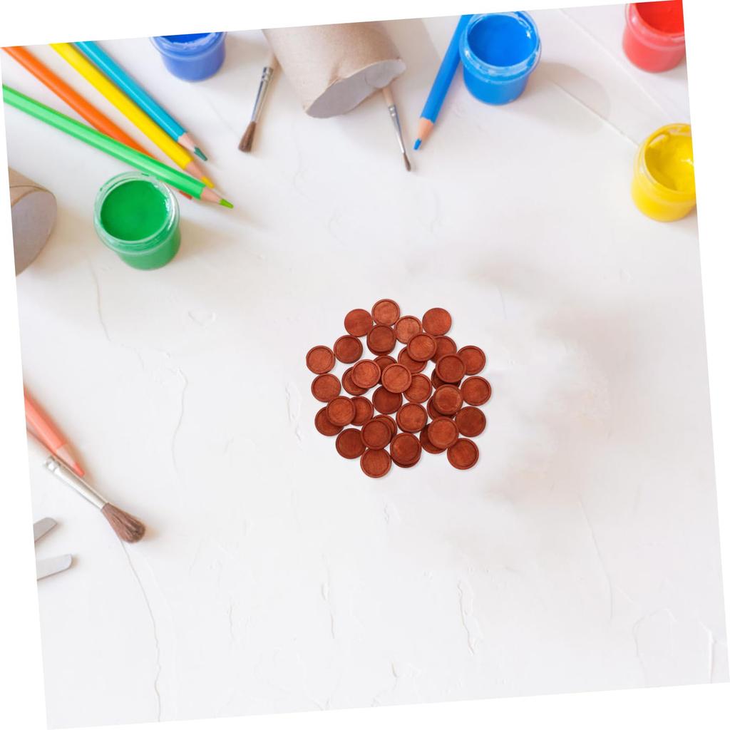 SEWACC 40-Piece Wooden Round Pendant Tray, 1.18" Outer Diameter x 0.98" Inner Diameter, Coffee Color, Cabochon Mounting for Brooches and Lapel Pins,
