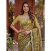 Luxury Fandy Satin Saree with Beads & Sequins Embroide
